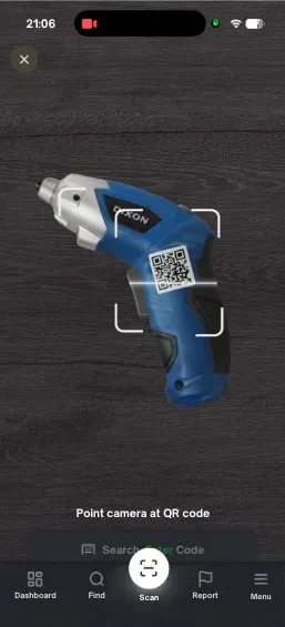 ToolTrak QR scan