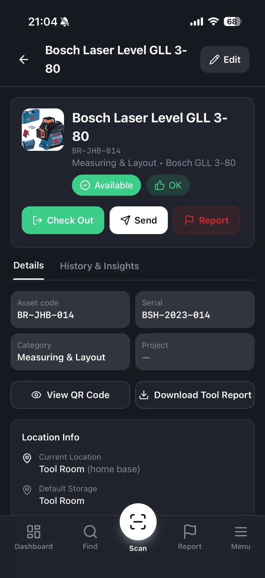 ToolTrak tool detail